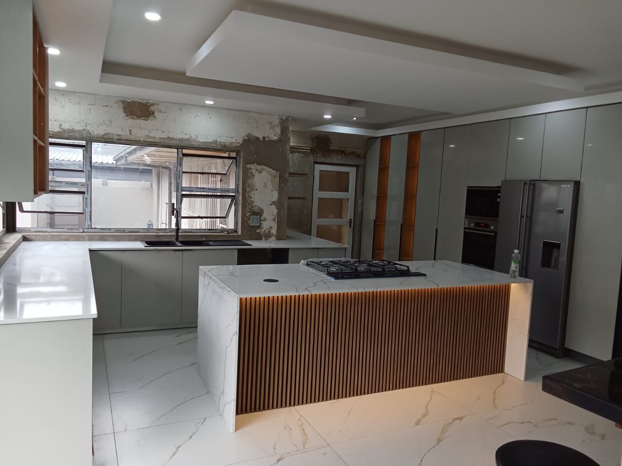 Marble island kitchen renovation